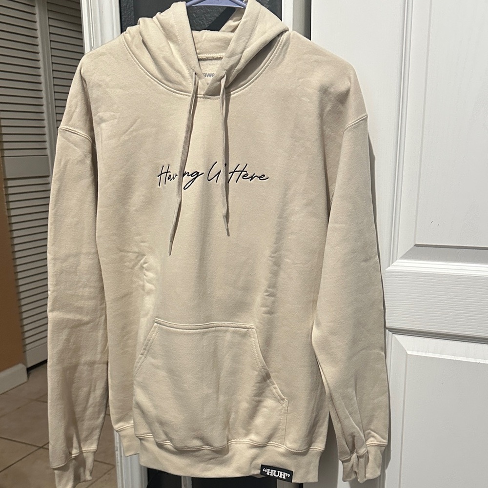 HUF Cream Hoodie with Logo